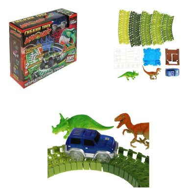 1810K1605-R Трек гибкий динозавр свет, на бат.кор.28*23,5*9см