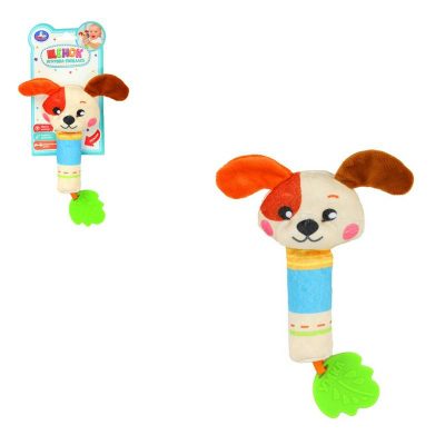UM-SCHEN-24 Текстильная игрушка погремушка - пищалка, щенок