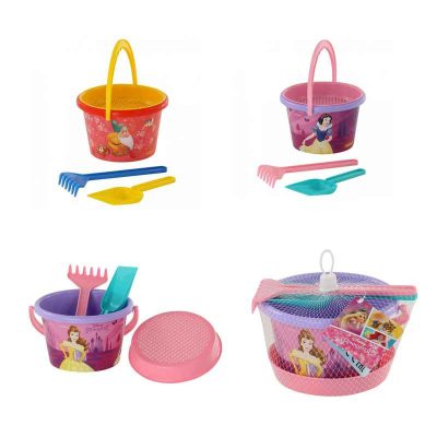 66763 Набор Disney «Принцесса» №6: ведро среднее с наклейкой, ситечко, лопатка, грабельки