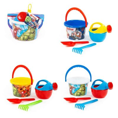 81551 Набор MARVEL «Мстители» №3: ведро среднее с наклейкой, лопатка, грабельки, лейка малая №4