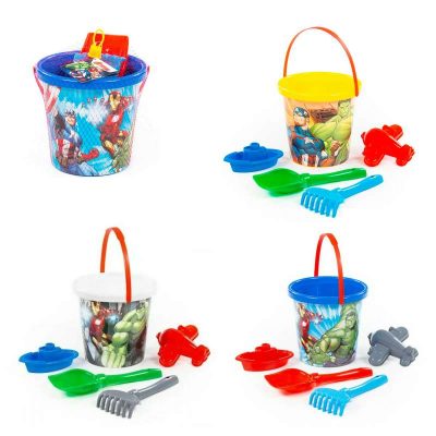 81568 Набор MARVEL «Мстители» №4: ведро с наклейкой, лопатка №5, грабельки №5, формочка (самолёт), к