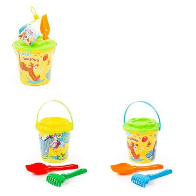 65629 Набор Disney «Винни и его друзья» №11: ведро с наклейкой, ситечко "Солнышко", лопатка №5, граб