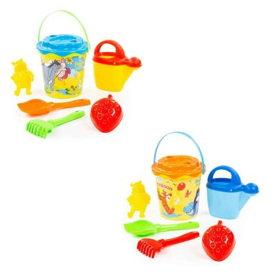 65636 Набор Disney «Винни и его друзья» №12: ведро с наклейкой, ситечко "Солнышко", лопатка №5, граб