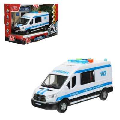 TRANSITVAN-16PLPOL Машина пластик свет-звук FORD TRANSIT ПОЛИЦИЯ 16 см