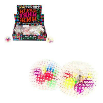 JD0610-RU Игрушка жмяка Со светом, мяч, 6см