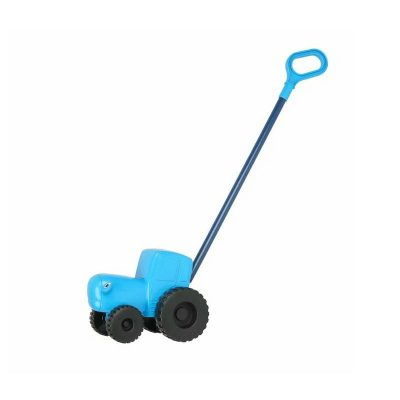 BLUTRA-20PL Машина пластик каталка с ручкой СИНИЙ ТРАКТОР 20 см