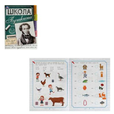 Чтение: от букв к словам. 5-6 лет. Школа Пушкина. 210х285мм. Скрепка. 32 стр
