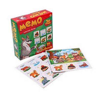 МЕМО (30 фишек) + ПАЗЛЫ (24 элемента). ЖИВОТНЫЕ РОССИИ (Арт. МП-0368) другой стандарт