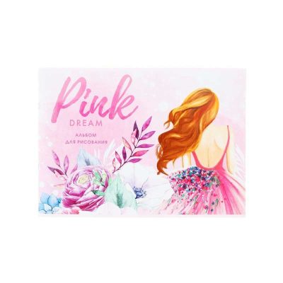Альбом д/рис А4 40л на скреп Calligrata Pink dream, обл мел бум 120г/м², вн бл офс 100г/м